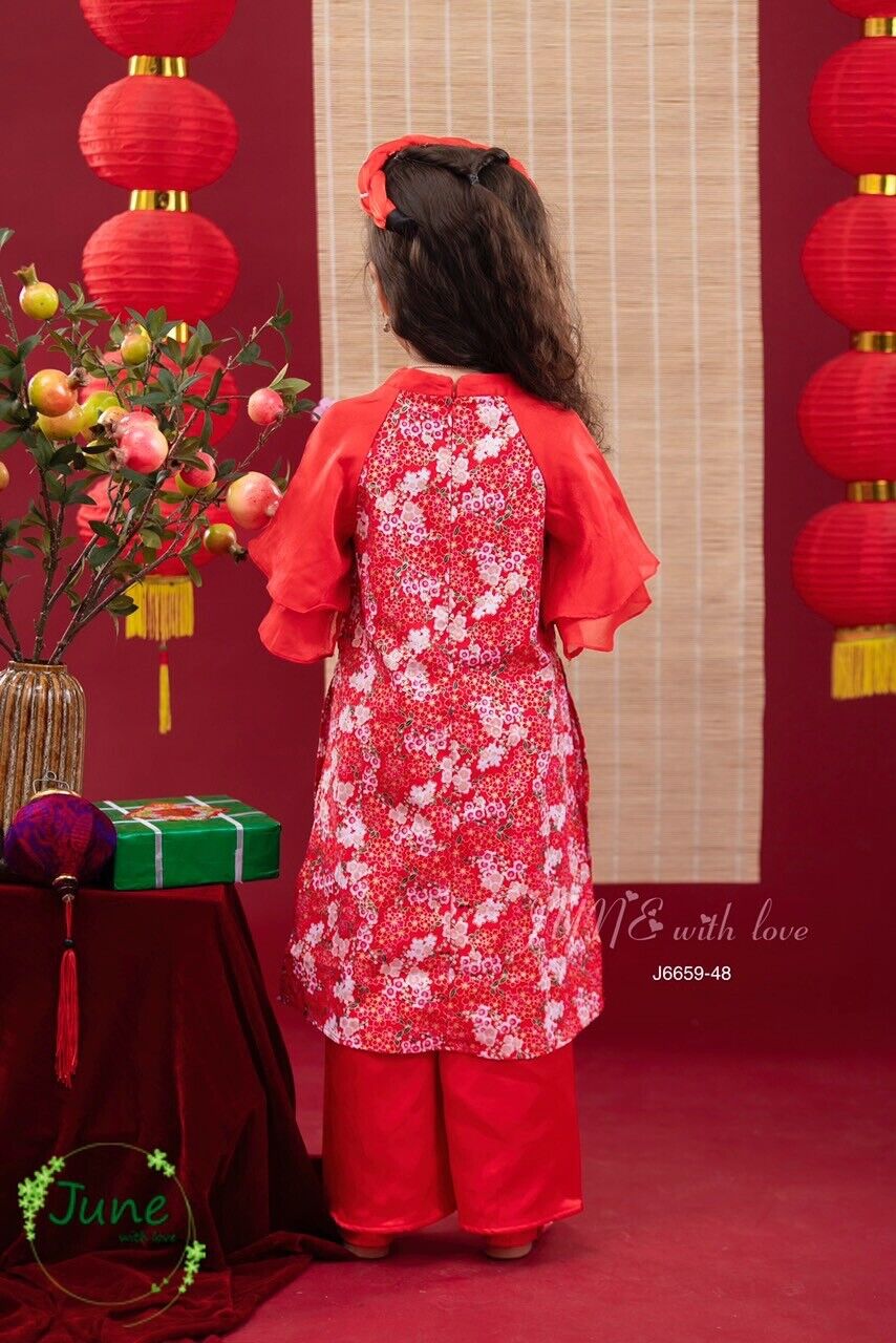 Vietnamese Ao dai for kids, girls 2-11Y