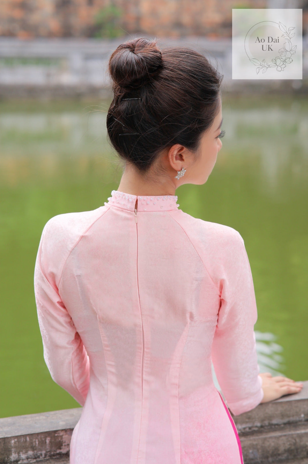 Luxury jacquard silk Ao dai S- 3XL Vietnamese traditional dress
