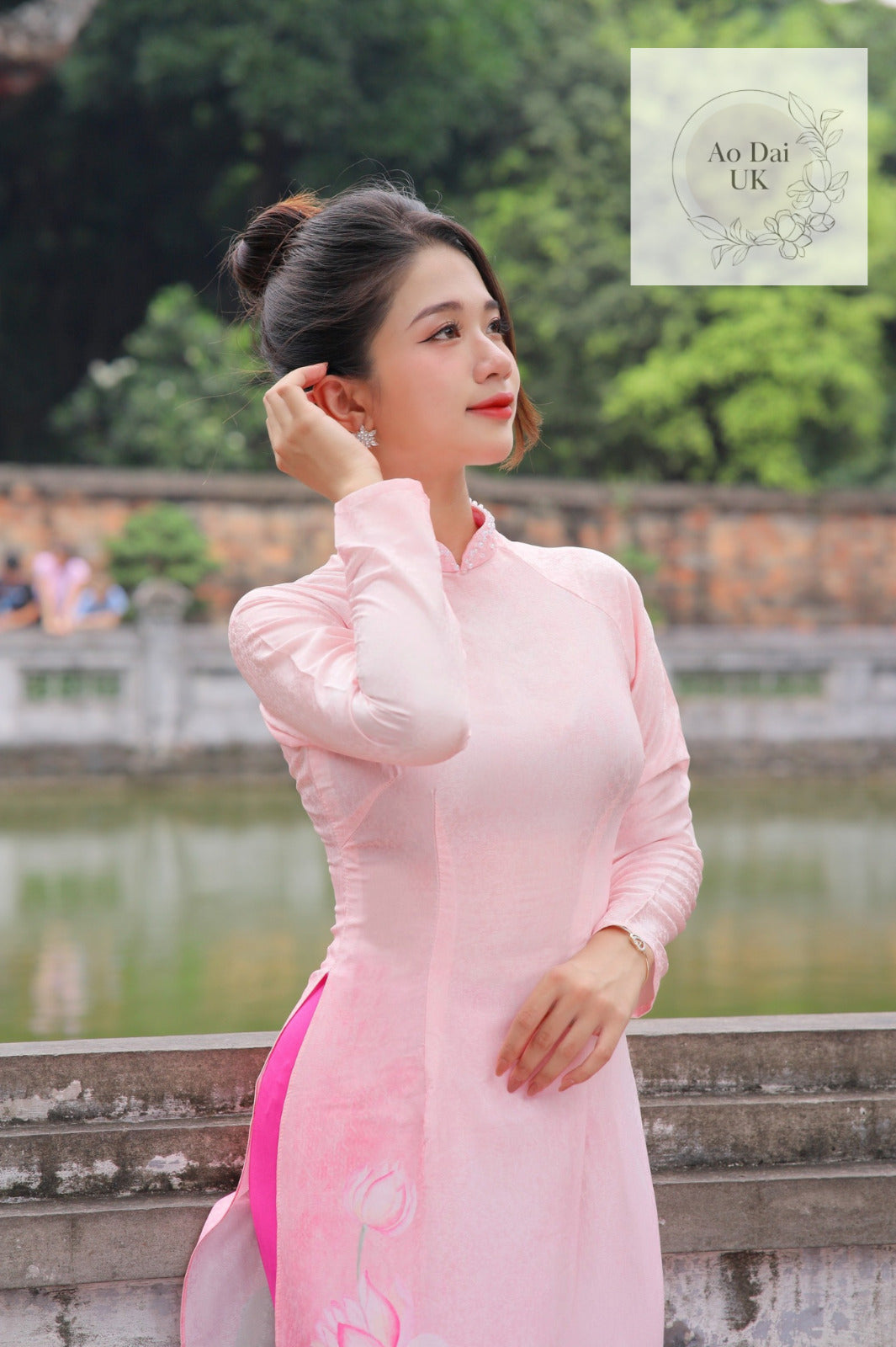 Luxury jacquard silk Ao dai S- 3XL Vietnamese traditional dress