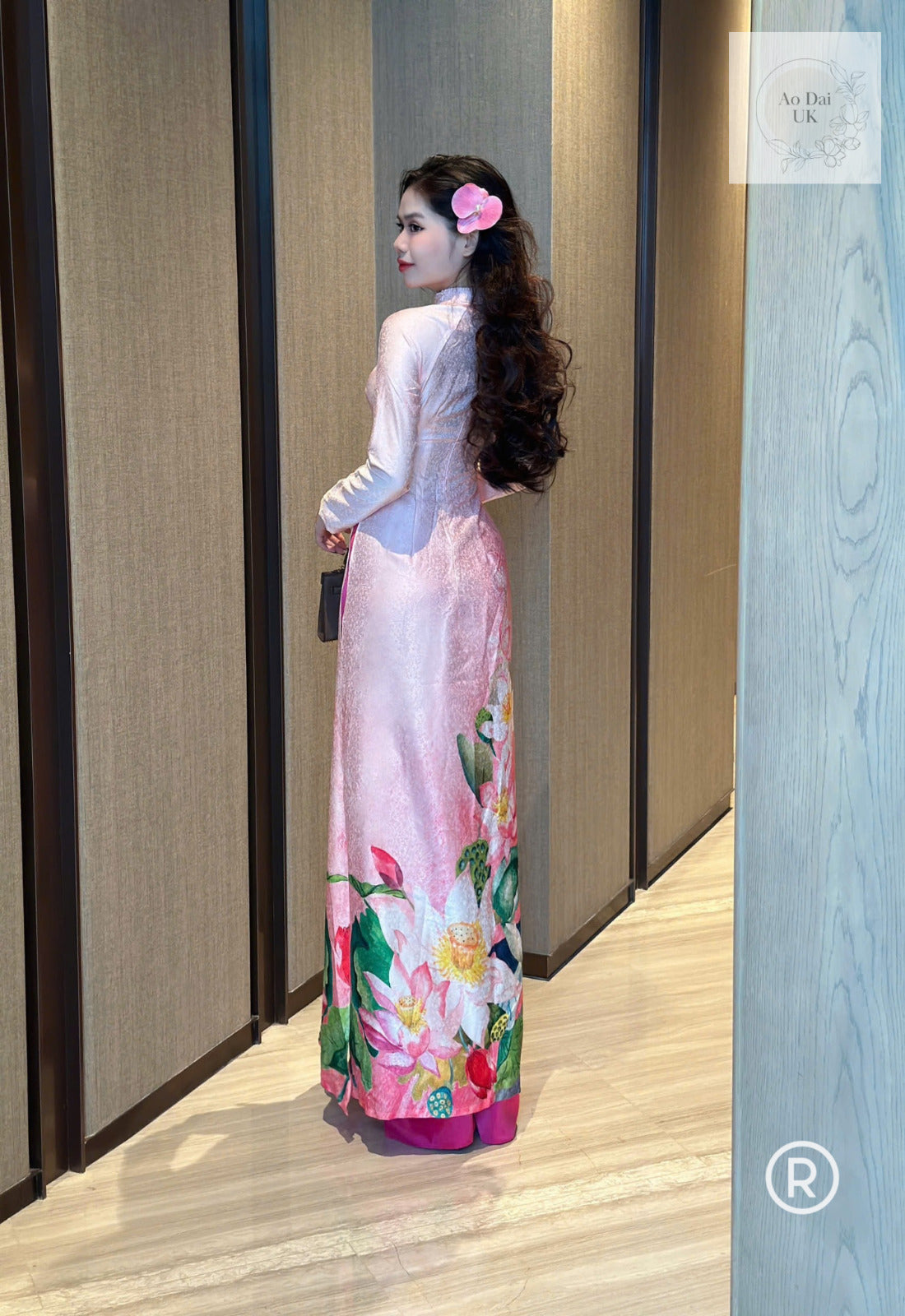Luxury jacquard silk Ao dai S- 3XL Vietnamese traditional dress