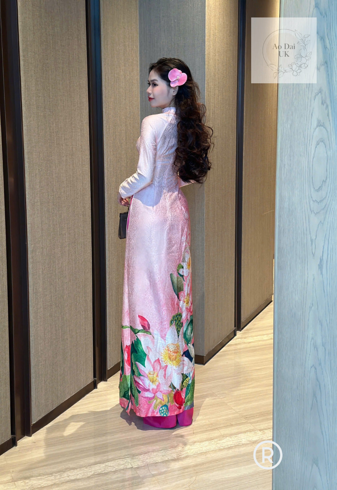 Luxury jacquard silk Ao dai S- 3XL Vietnamese traditional dress
