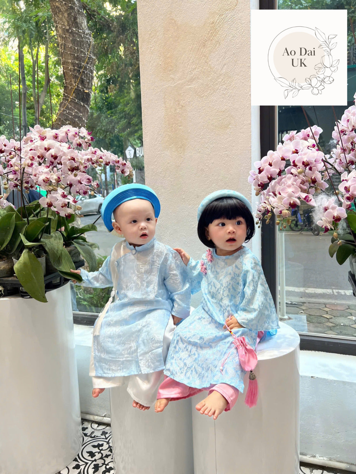 Boy And Girl Baby Infant Toddler Mulberry silk Ao Dai