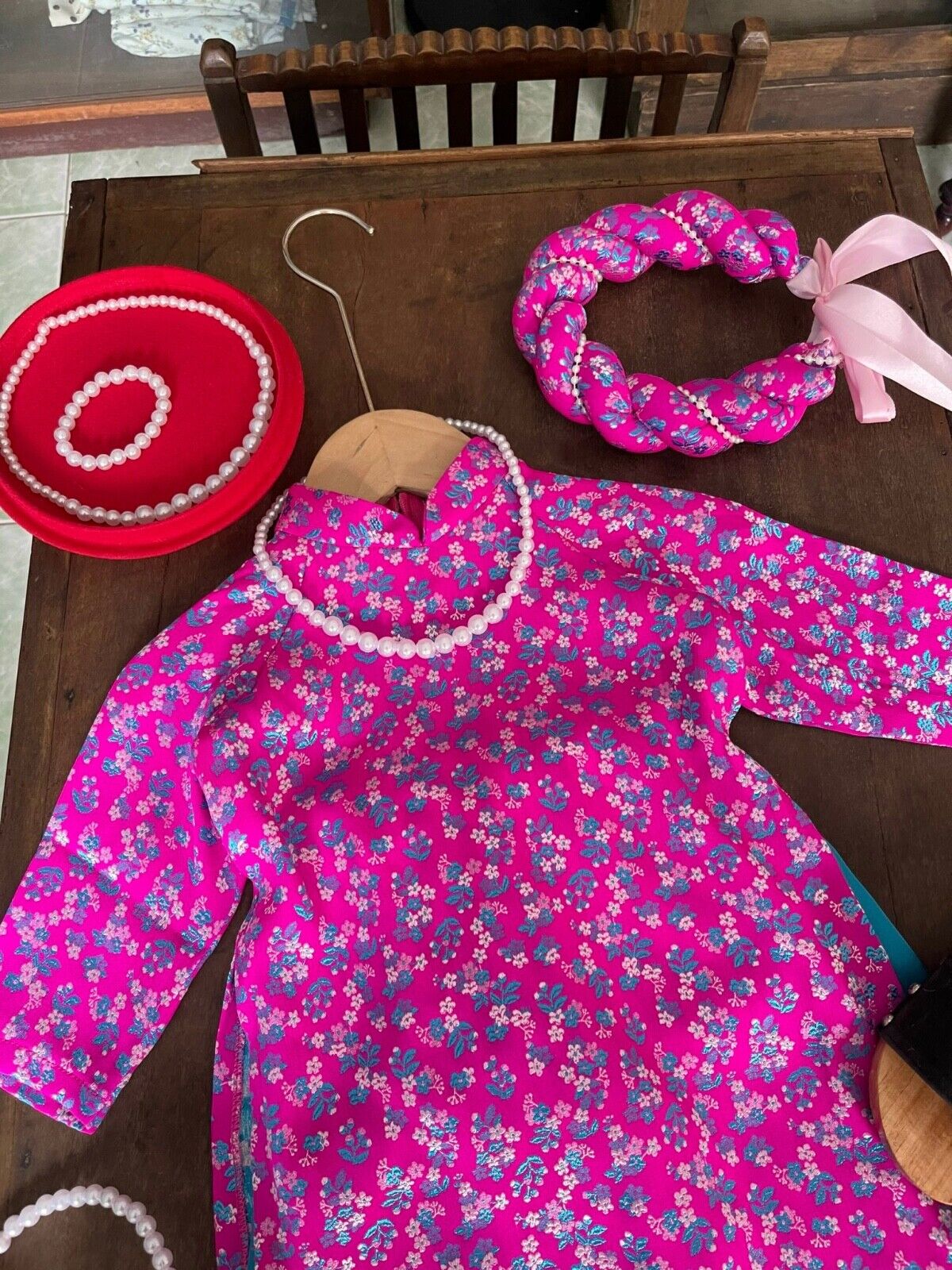Thai Tuan Ao dai for newborn babies, infants, toddler girl
