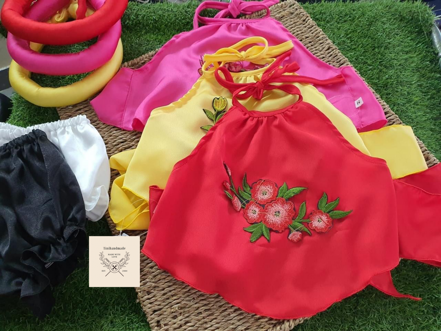 Yem dao with headpiece for newborn babies, infants, girls - Vietnamese traditional costume