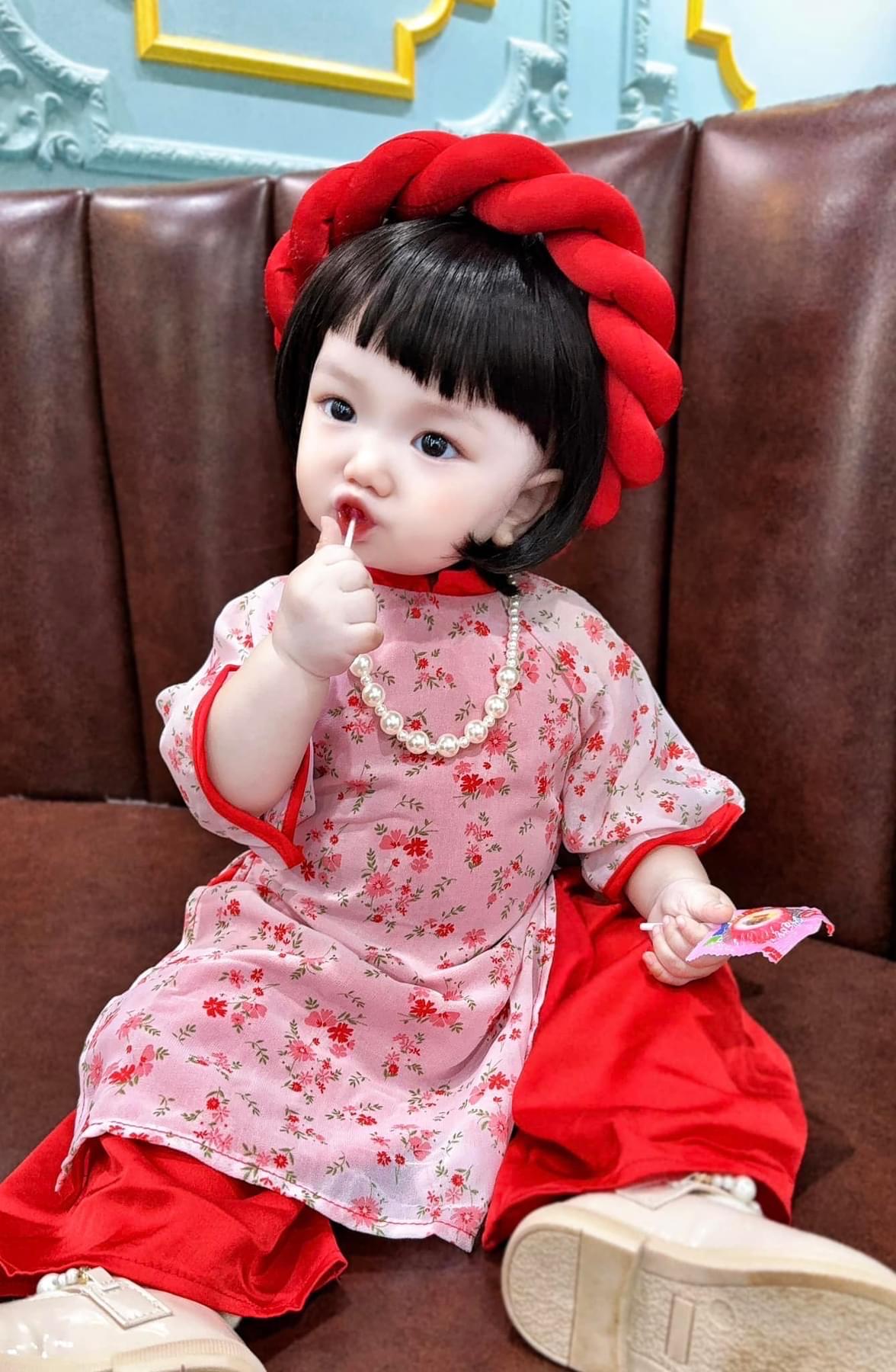 Baby, infant, newborn, toddler, kid, girl ao dai - baby first ao dai