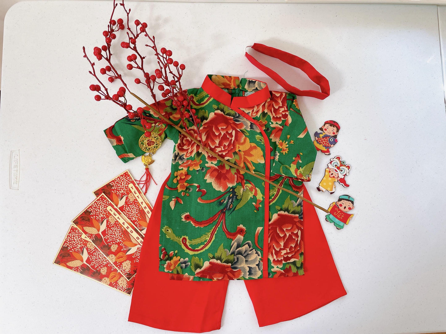 Matching baby, infant, newborn ao dai for boy girl - baby first ao dai