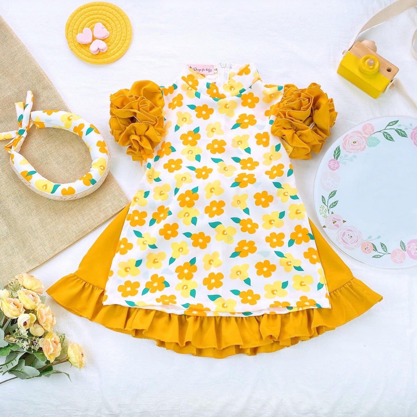 CLEARANCE 3-4T ao dai for girls