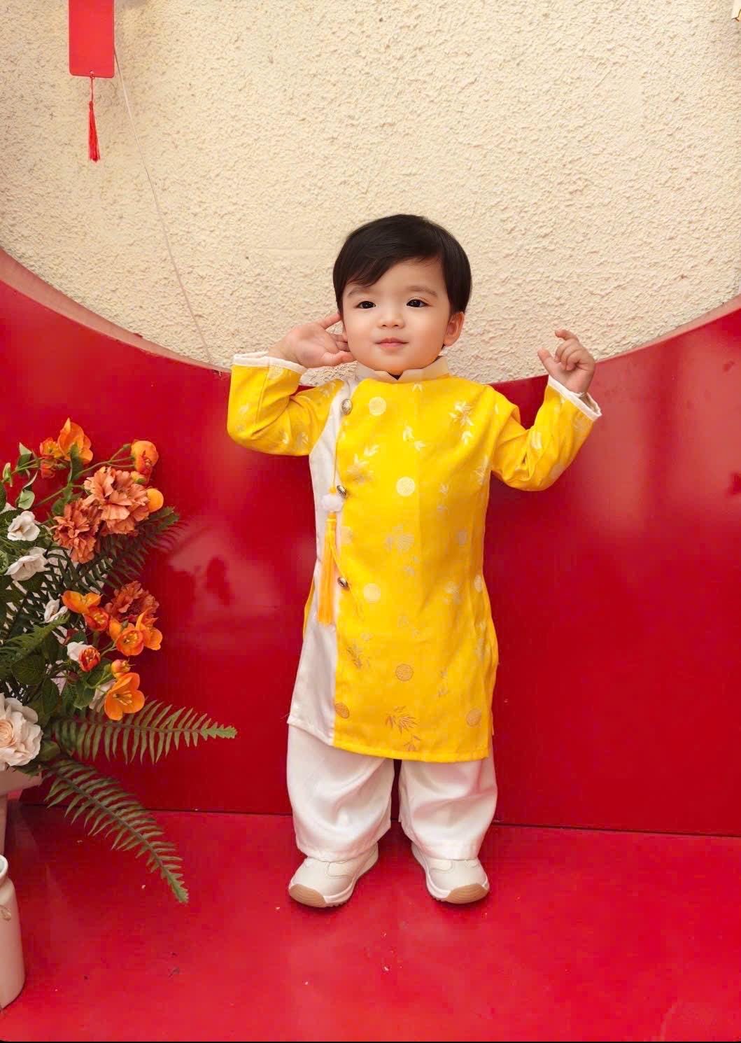 Thai Tuan silk baby, infant, newborn ao dai for boys- baby first ao dai