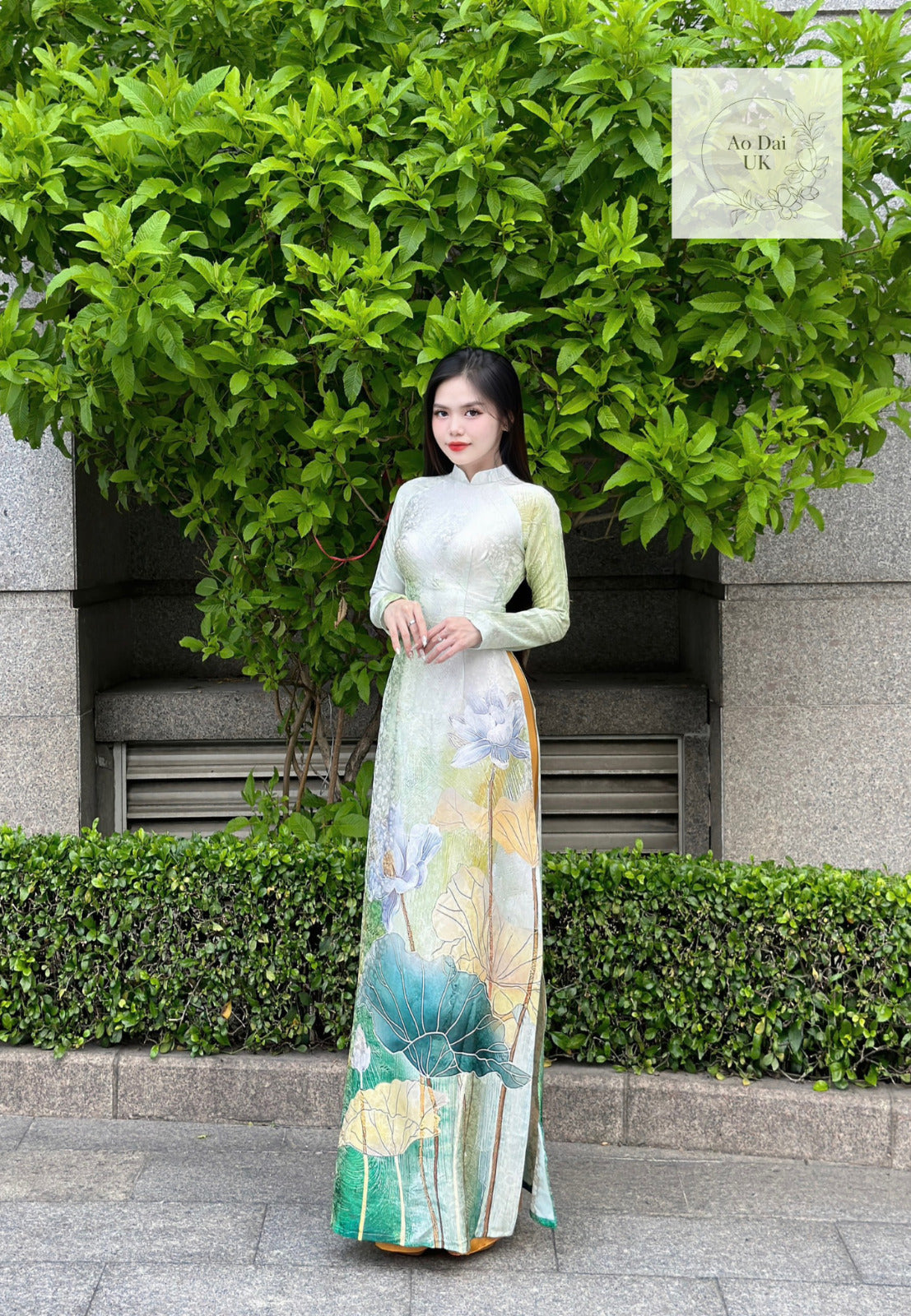 Luxury jacquard silk Ao dai - Ao dai truyen thong - Vietnamese traditional dress