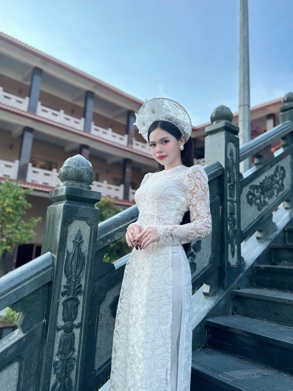 Wedding Ao dai - Vietnamese lace wedding dress, gown