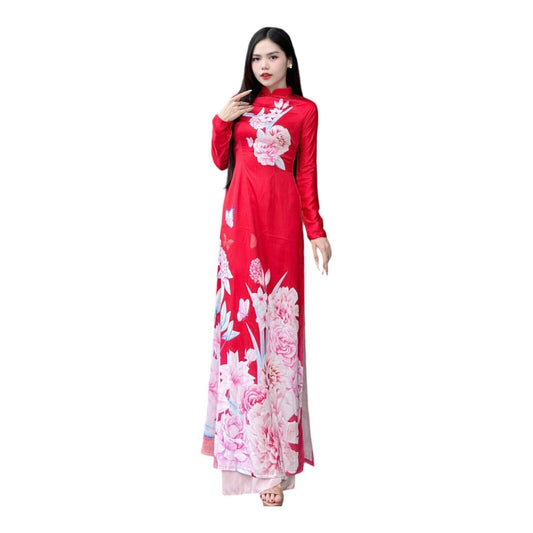 Traditional silk Ao dai - Ao dai truyen thong - Vietnamese traditional dress