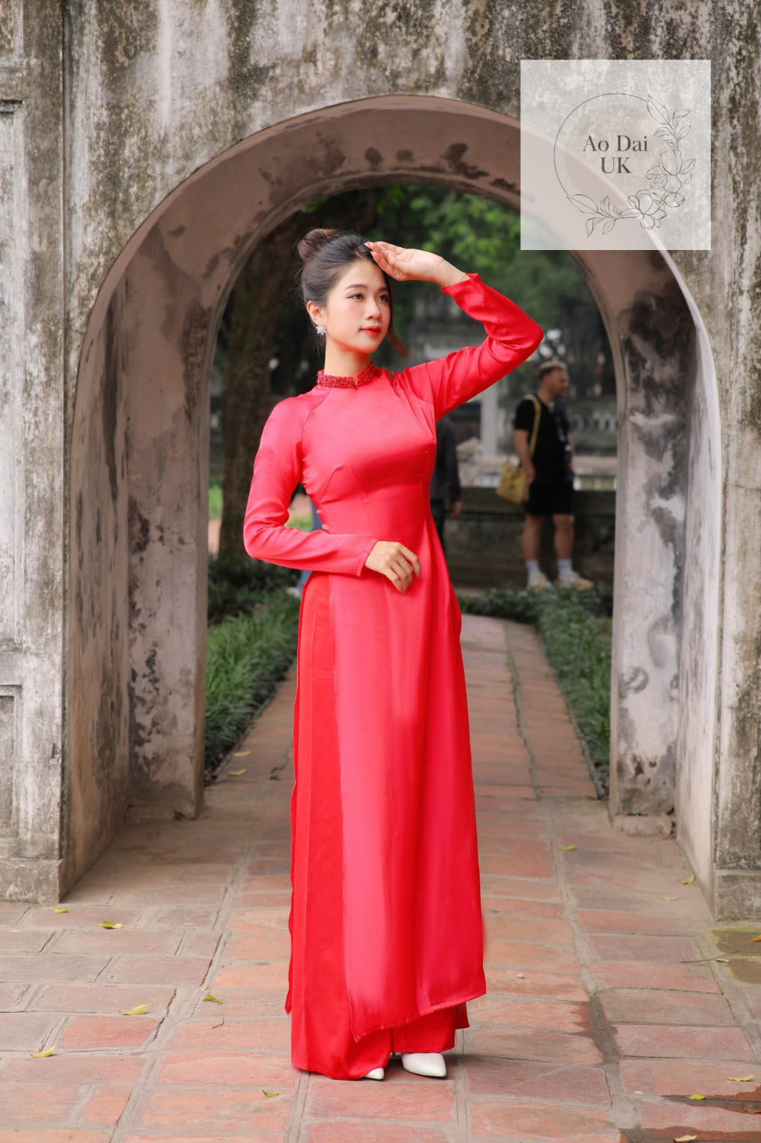 Luxury gradient silk  Ao dai S-5XL