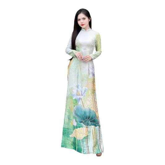 Luxury jacquard silk Ao dai - Ao dai truyen thong - Vietnamese traditional dress