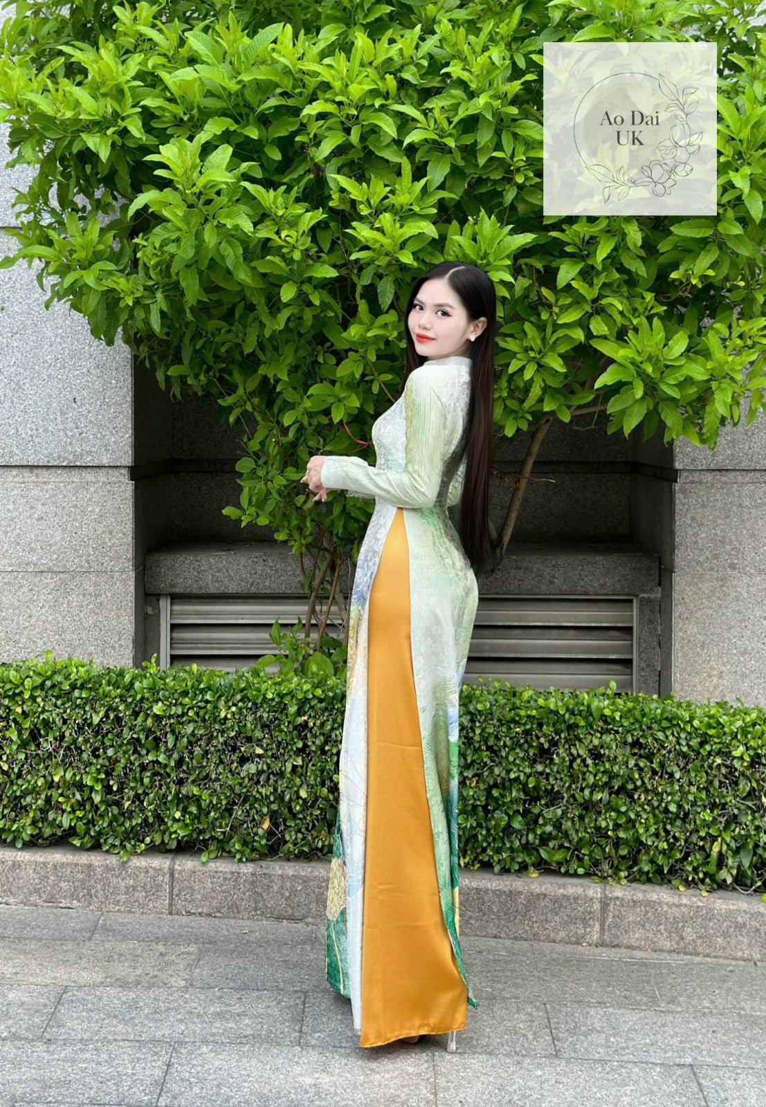 Luxury jacquard silk Ao dai - Ao dai truyen thong - Vietnamese traditional dress