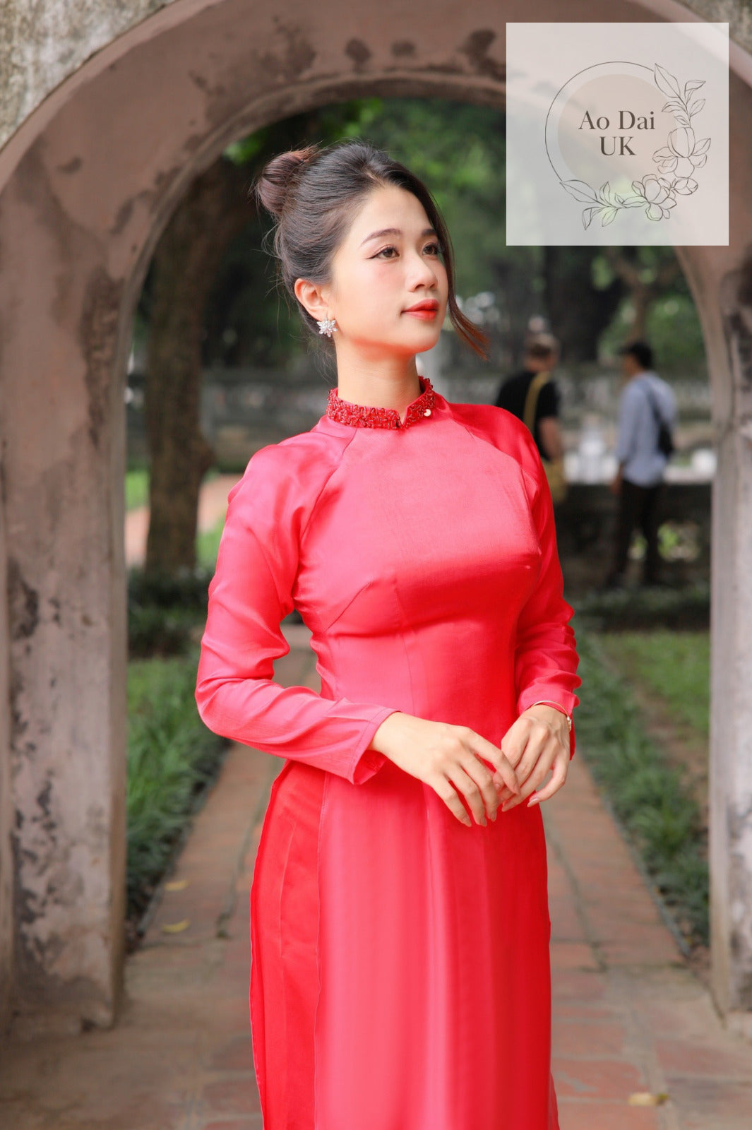 Luxury gradient silk  Ao dai S-5XL