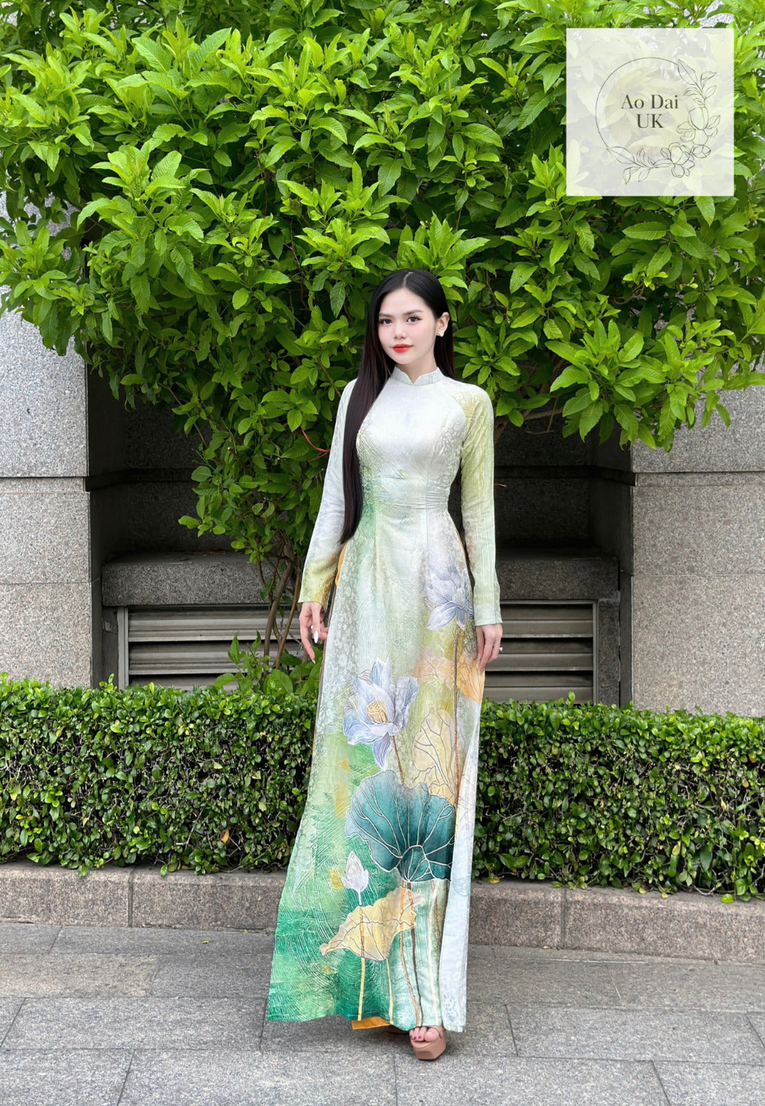 Luxury jacquard silk Ao dai - Ao dai truyen thong - Vietnamese traditional dress