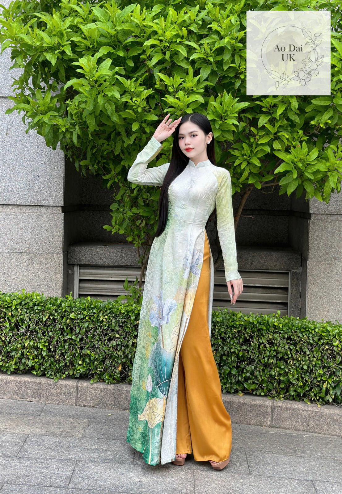 Luxury jacquard silk Ao dai - Ao dai truyen thong - Vietnamese traditional dress