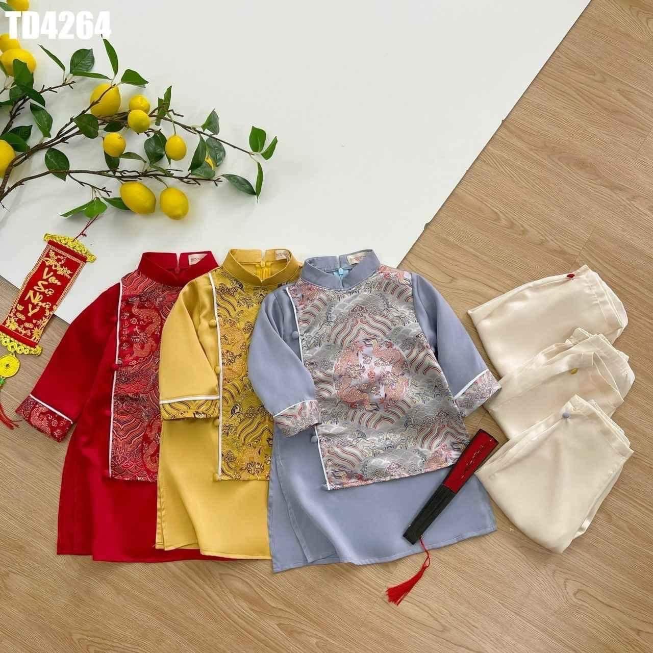 Vietnamese áo dài for boys- Ao dai cach tan with pants