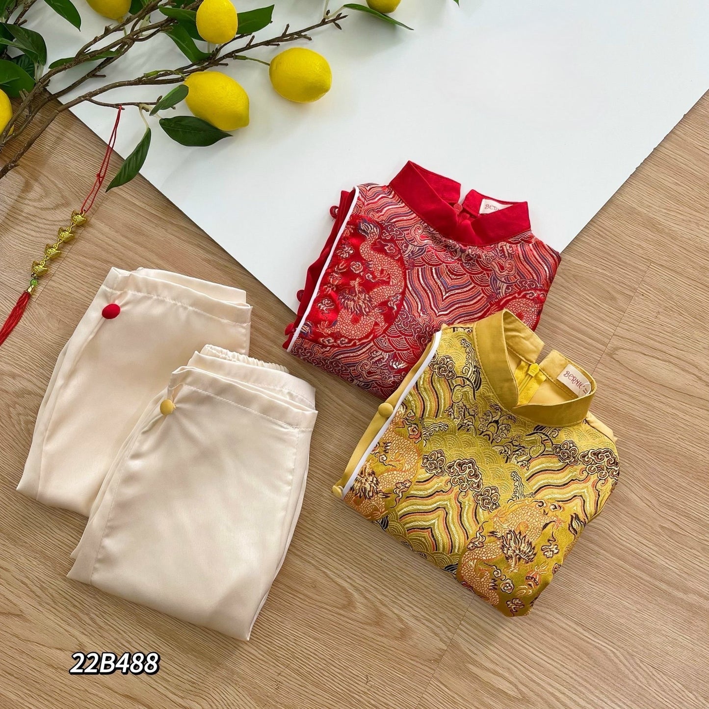 Vietnamese áo dài for boys- Ao dai cach tan with pants