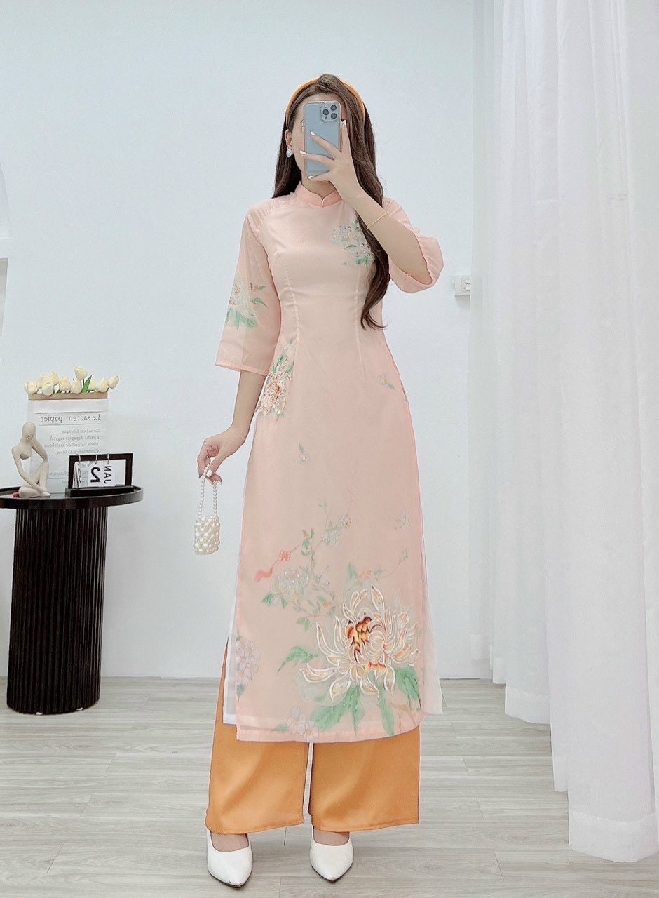 Women and kid ao dai- Ao dai cach tan- Mom and kid matching