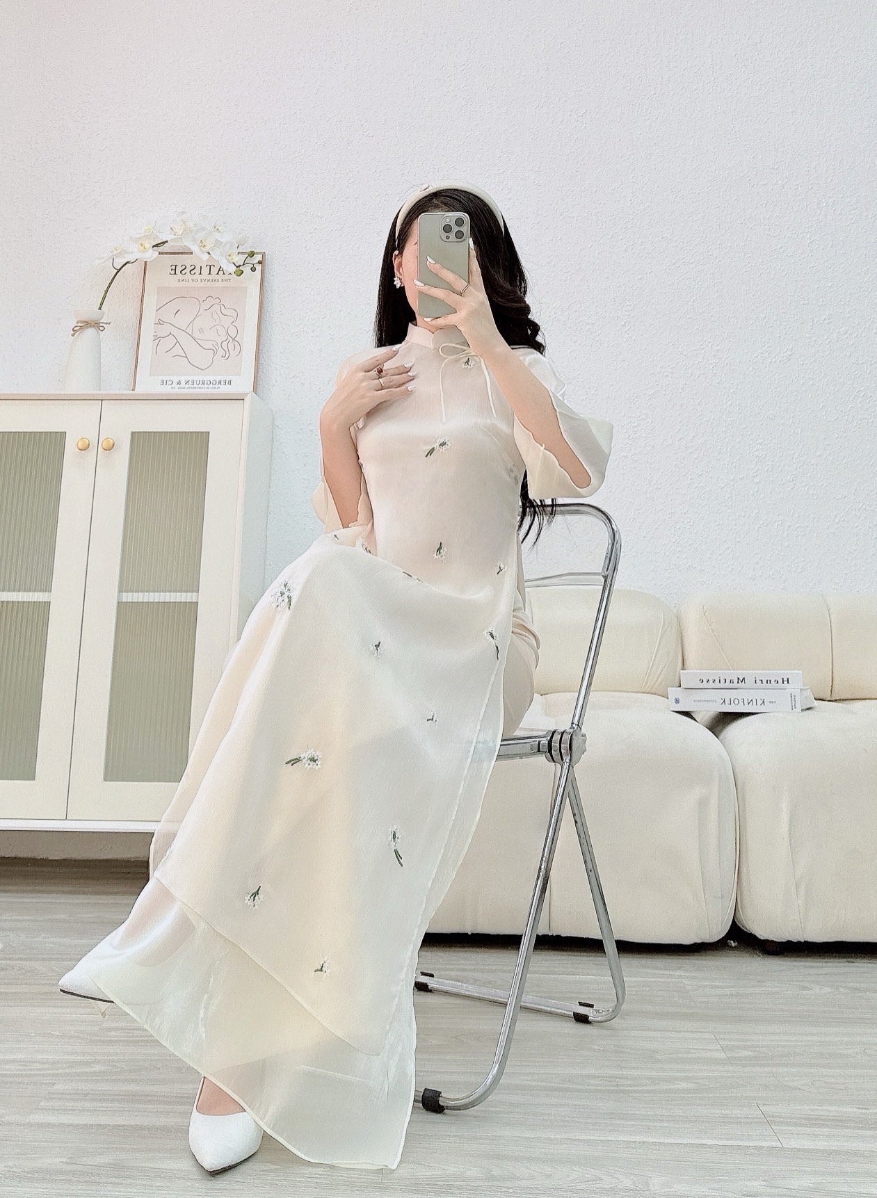 CLEARANCE Women Ao Dai- floral embroidery dress for women