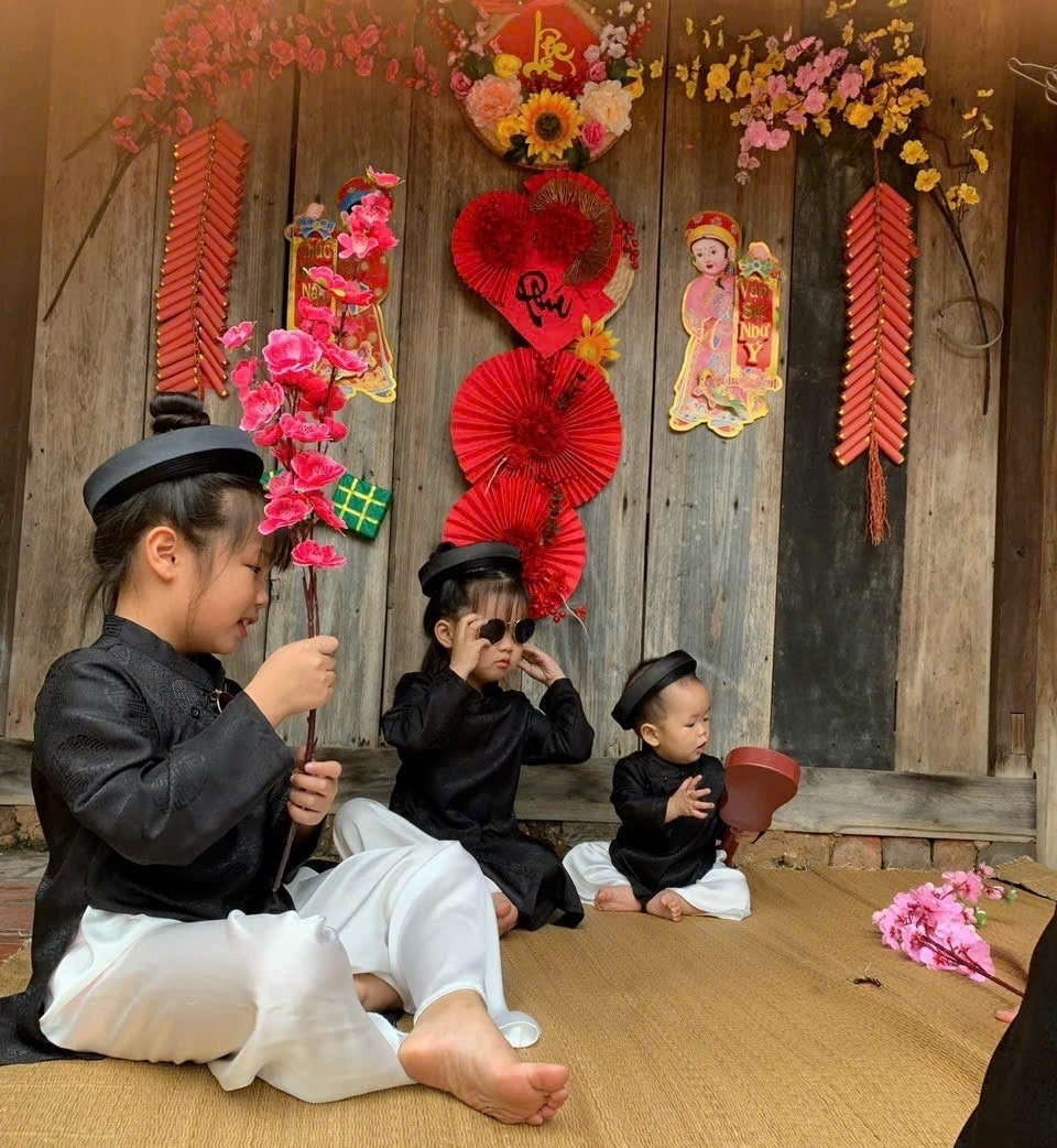 Silk ao dai and turban- Baby, infant, newborn ao dai for boys- baby first ao dai