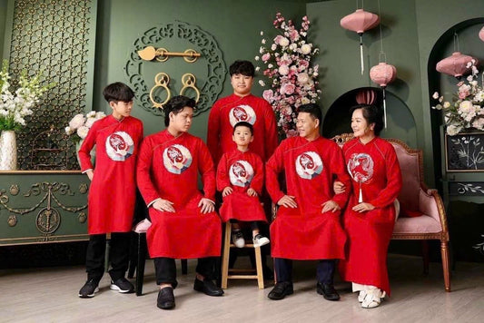 Family matching ao dai- Vietnamese traditional clothes