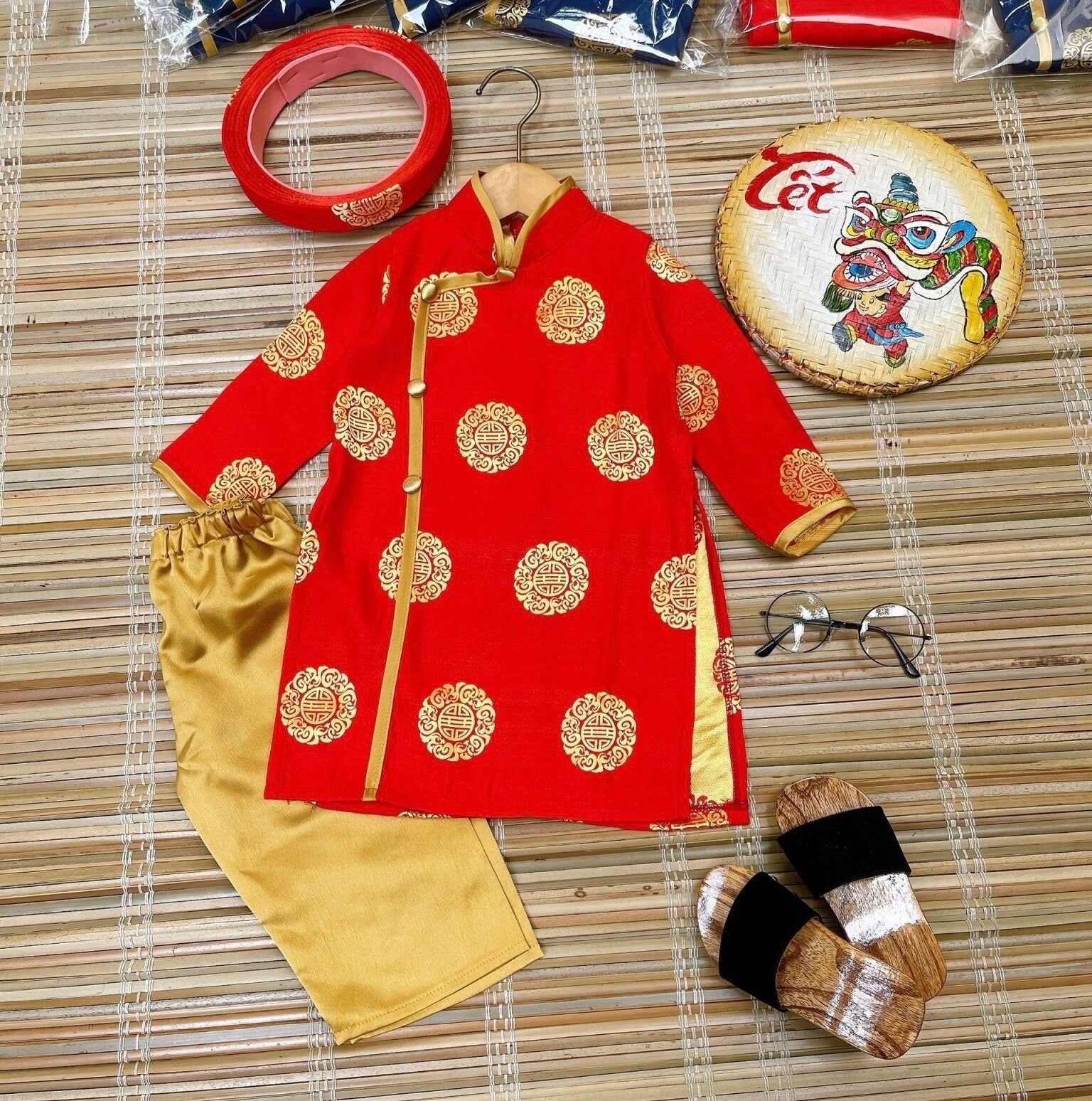 Baby, infant, newborn ao dai for boys- baby first ao dai