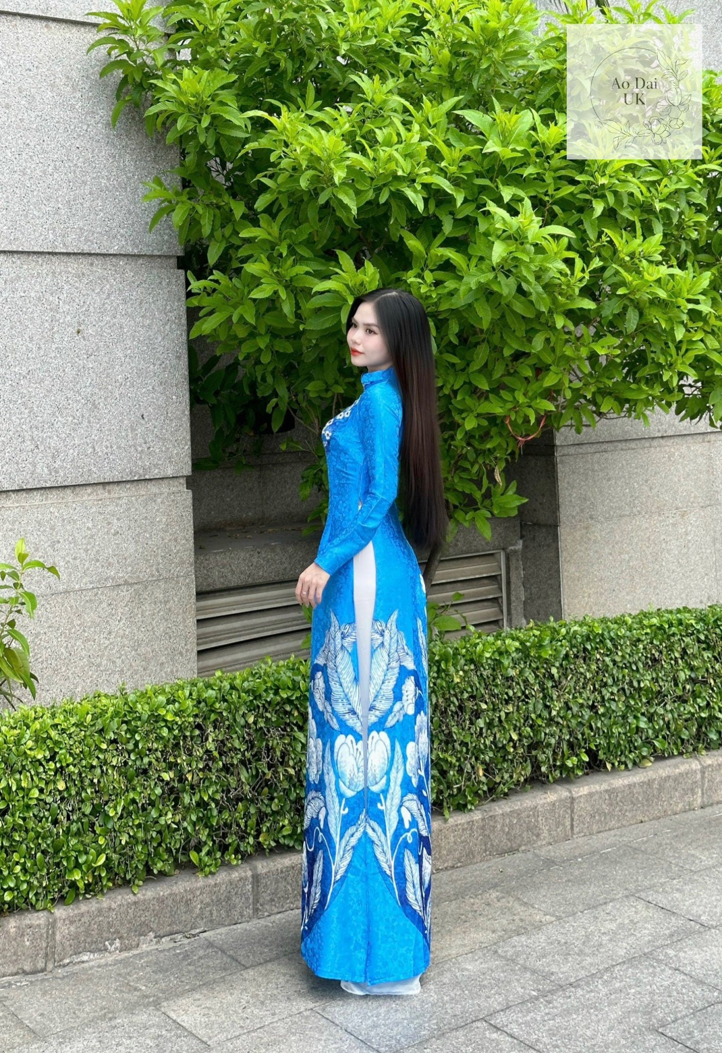 Luxury jacquard silk Ao dai - Ao dai truyen thong - Vietnamese traditional dress for women