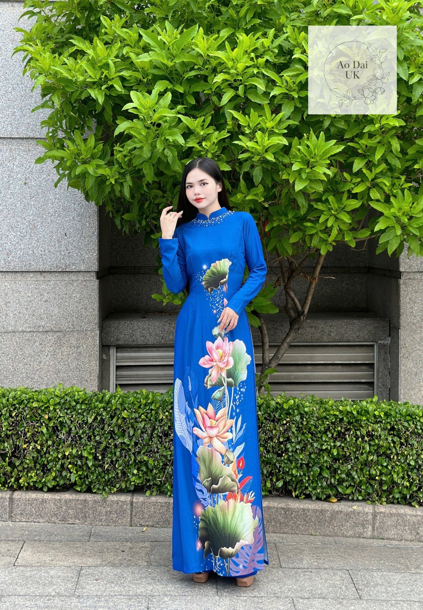 Traditional silk Ao dai - Ao dai truyen thong - Vietnamese traditional dress for women