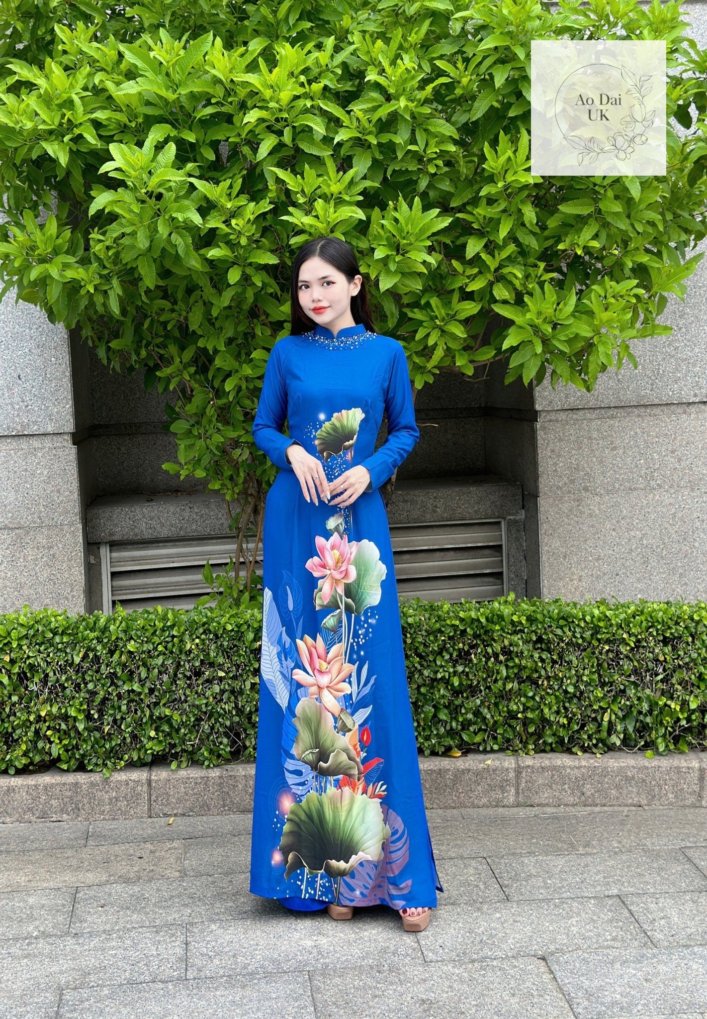 Traditional silk Ao dai - Ao dai truyen thong - Vietnamese traditional dress for women