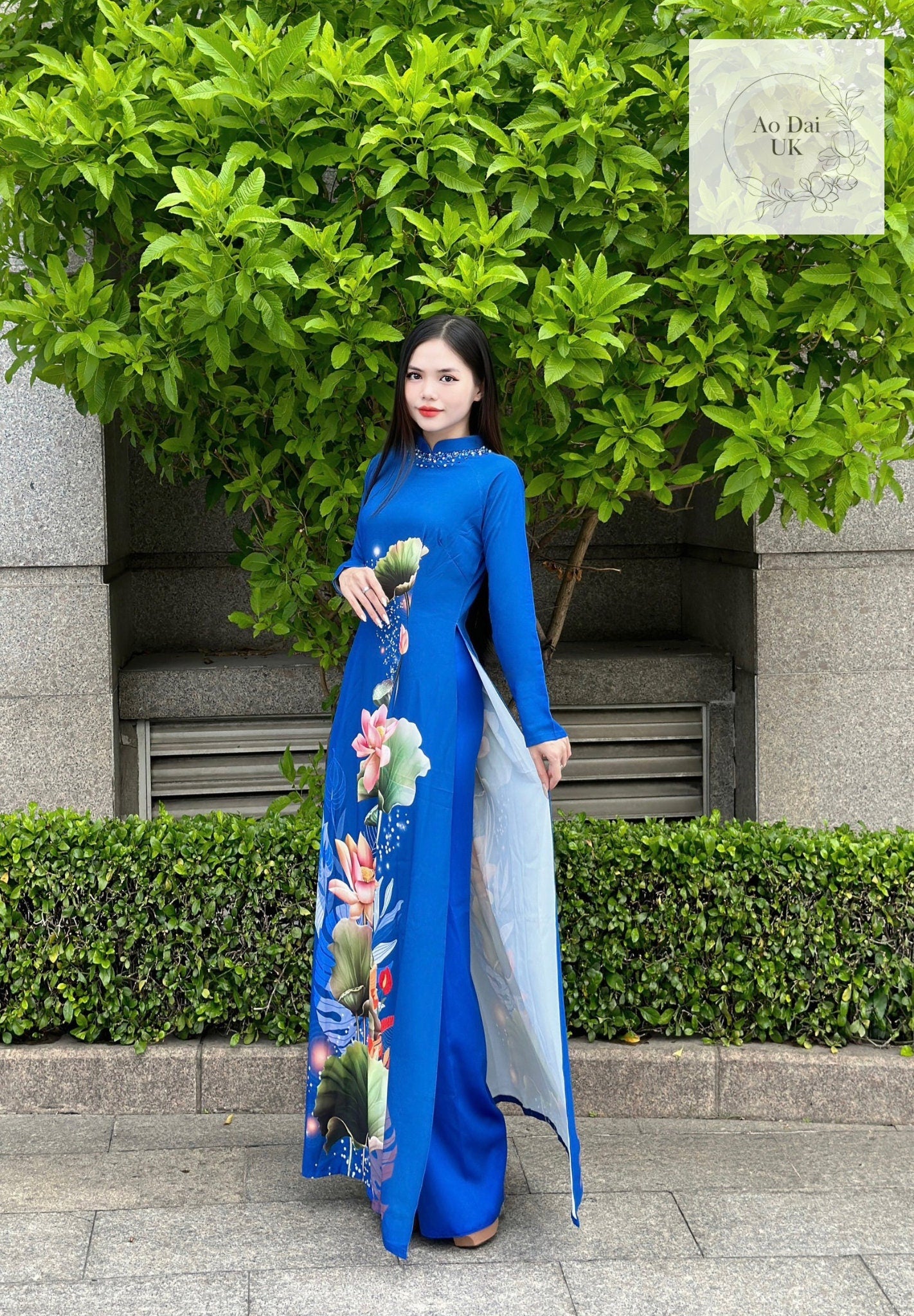 Traditional silk Ao dai - Ao dai truyen thong - Vietnamese traditional dress for women