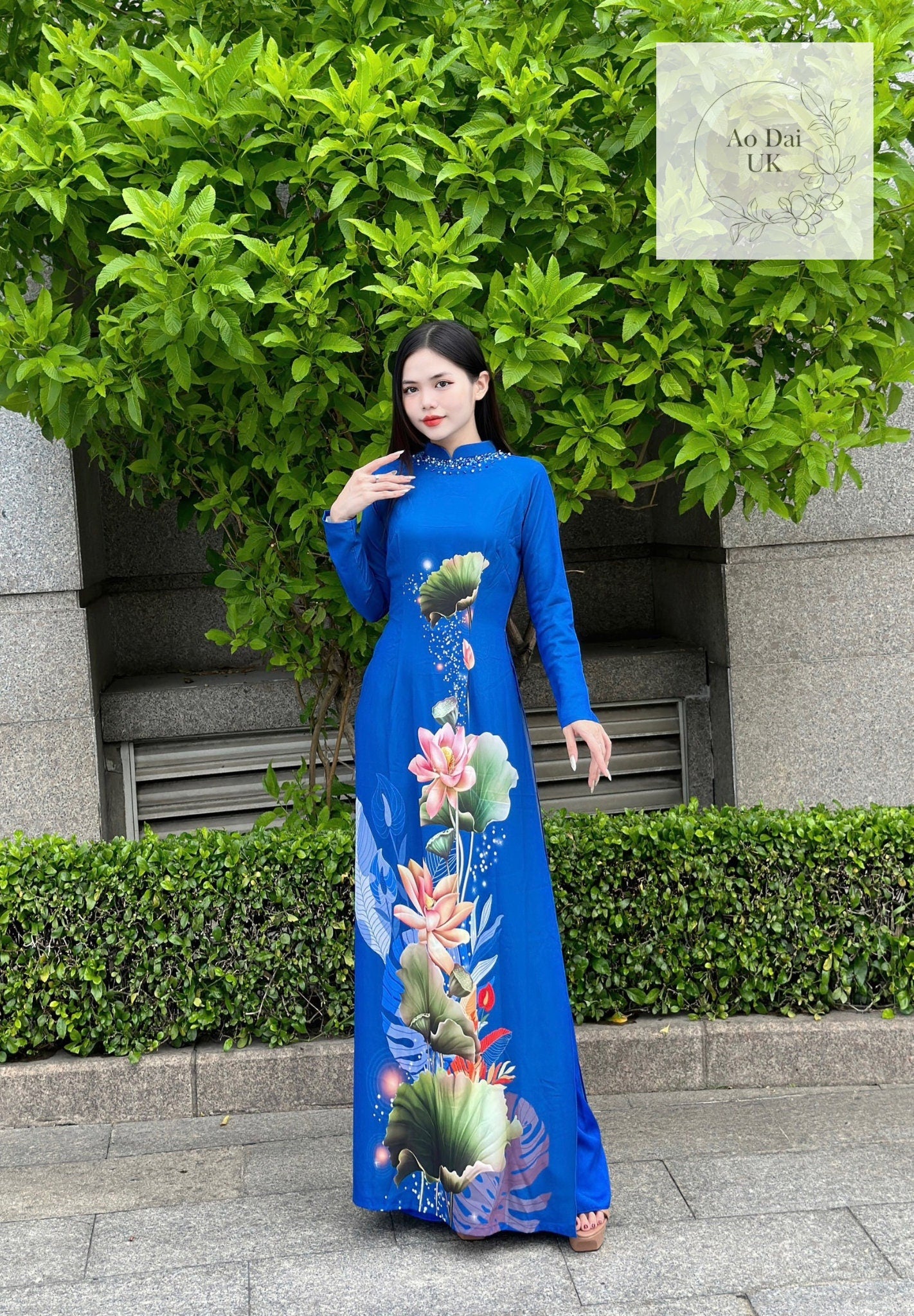 Traditional silk Ao dai - Ao dai truyen thong - Vietnamese traditional dress for women