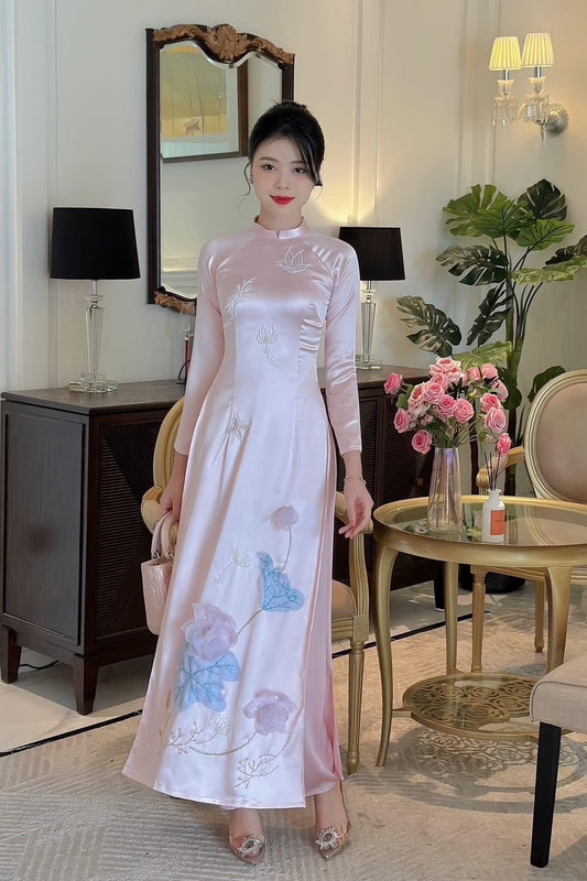 Vietnamese traditional satin silk Ao dai