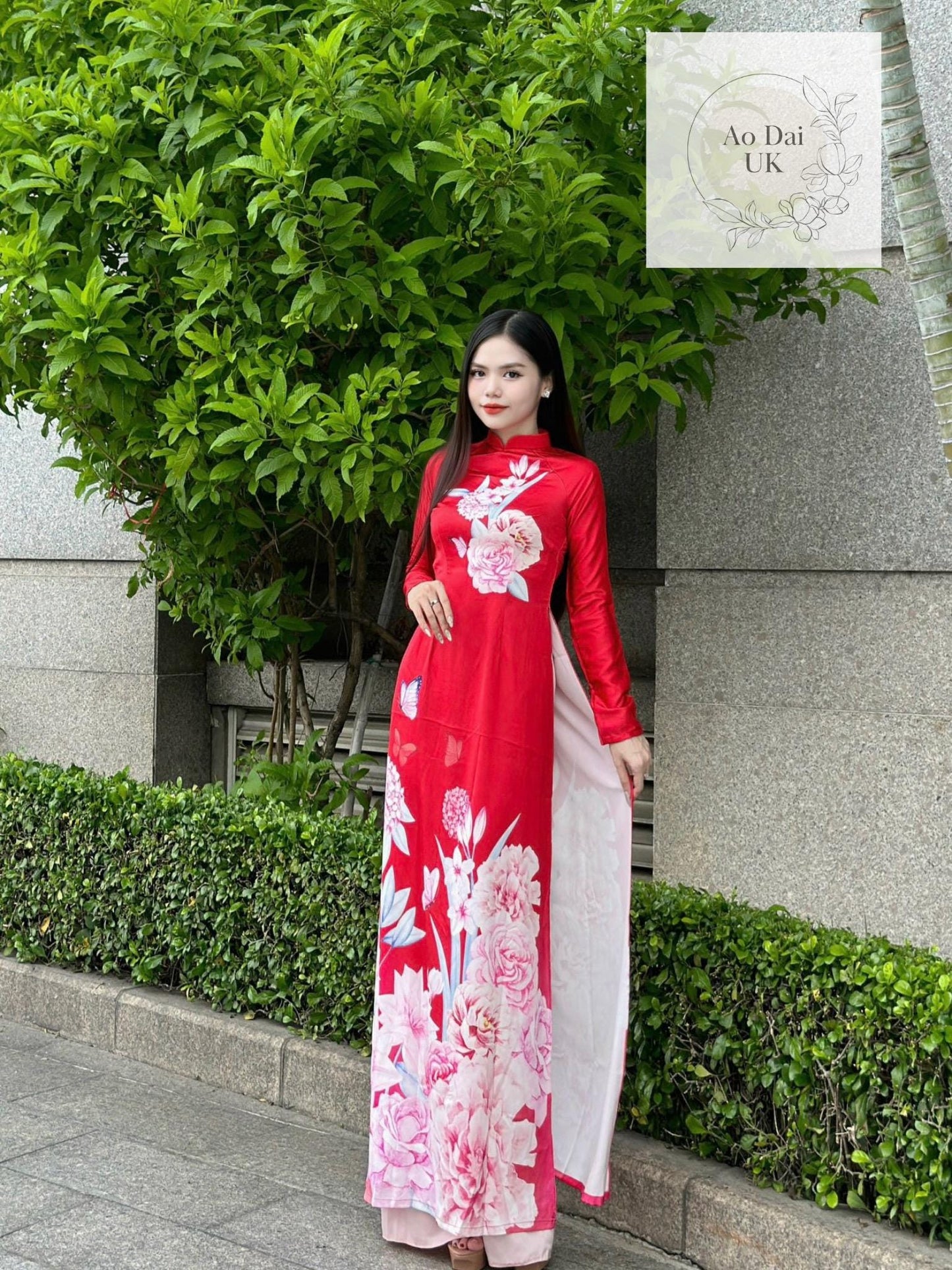 3D traditional silk Ao dai - Ao dai truyen thong - Vietnamese traditional dress for women