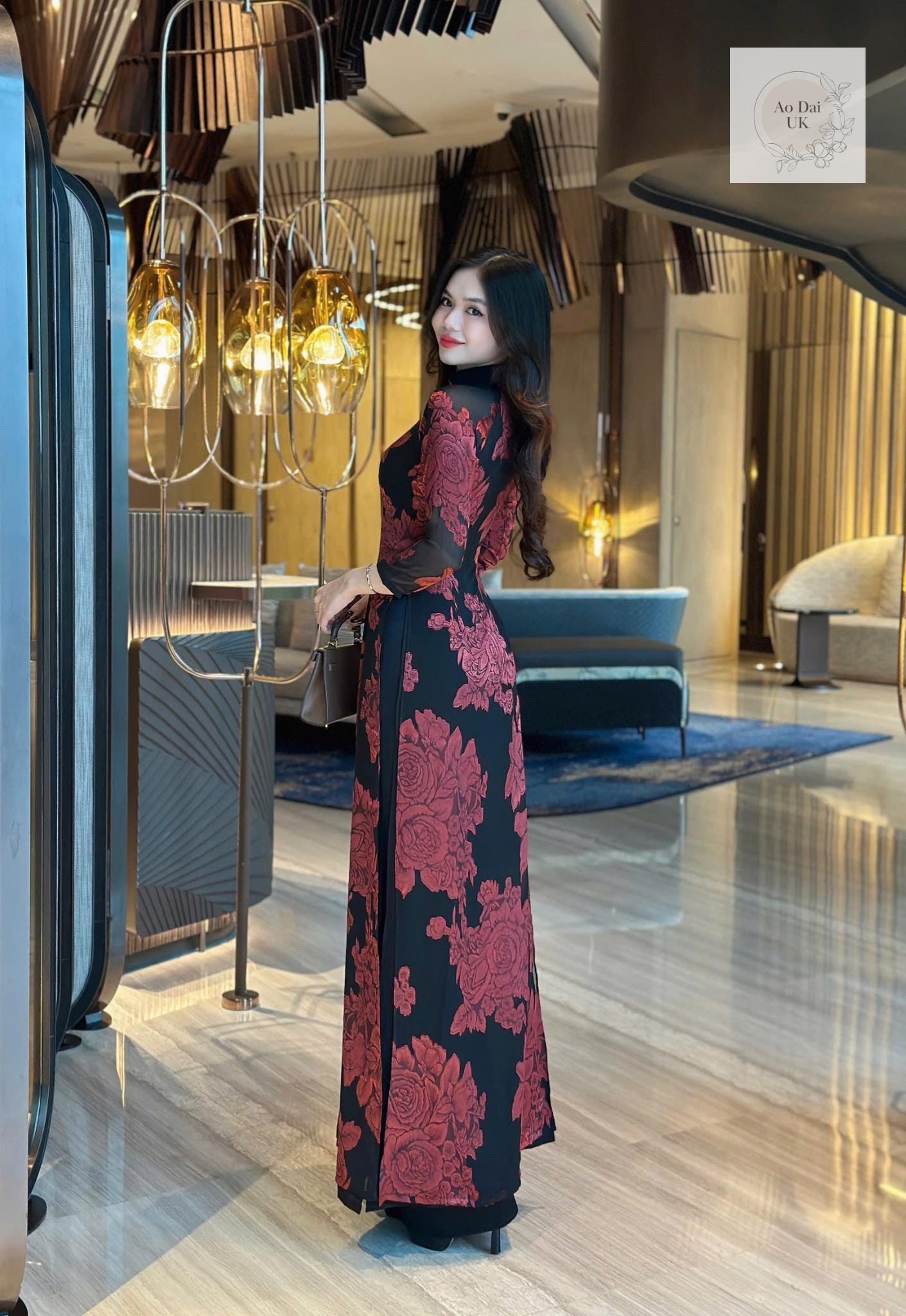 Floral chiffon Ao dai - Ao dai truyen thong - Vietnamese traditional dress for women