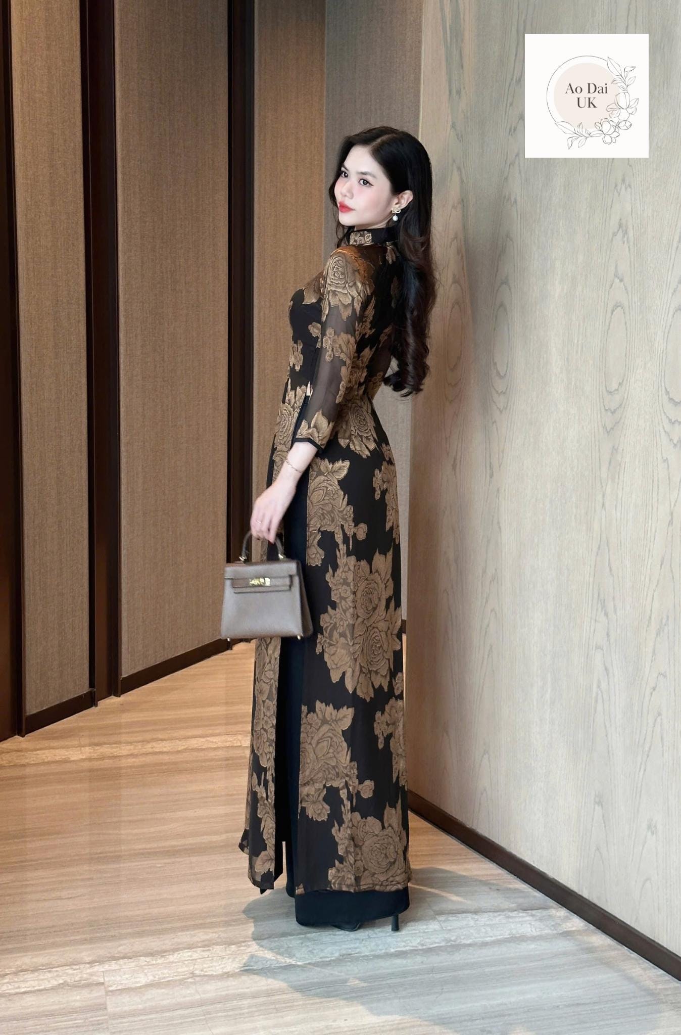 Floral chiffon Ao dai - Ao dai truyen thong - Vietnamese traditional dress for women