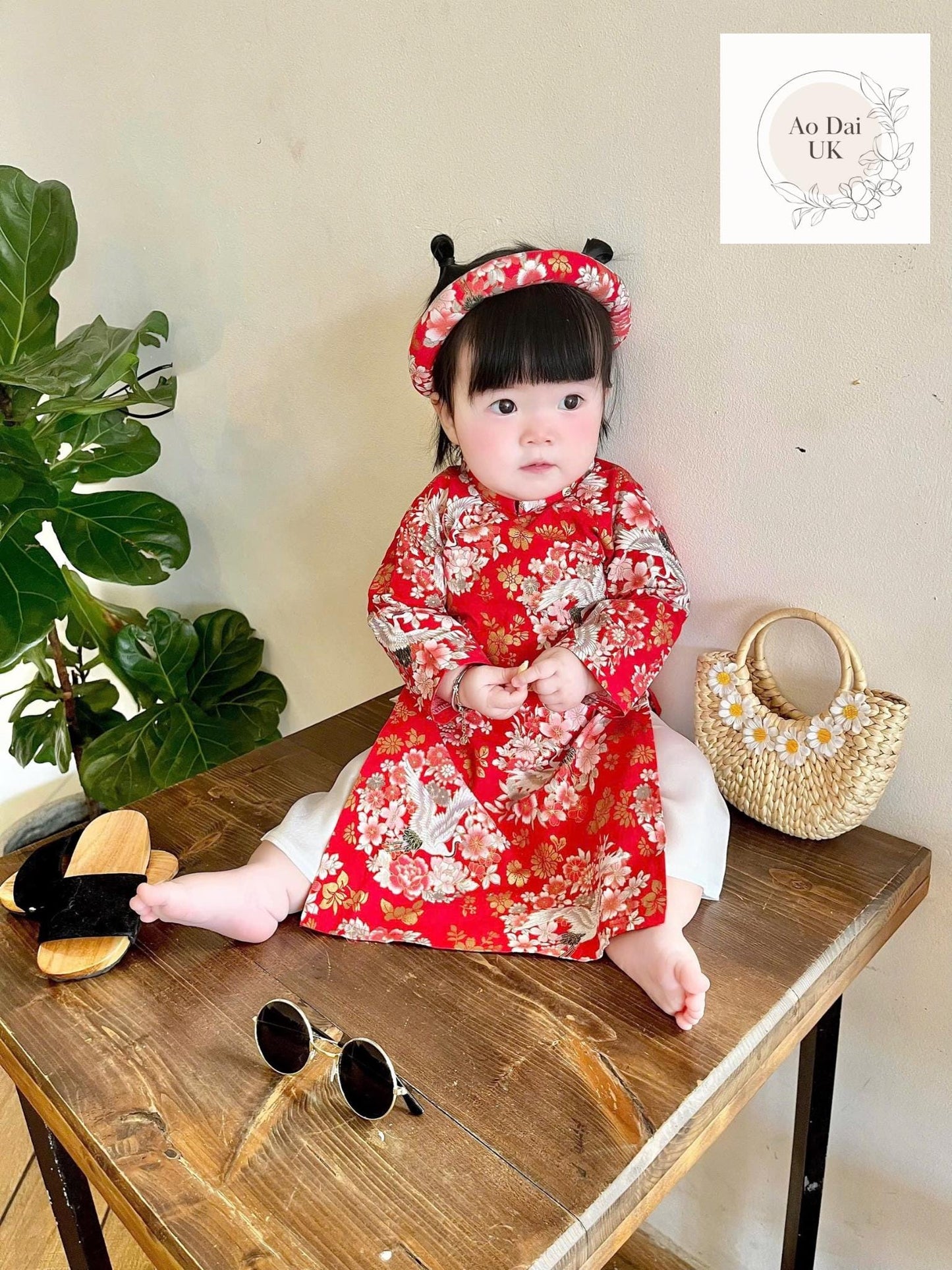 Baby, infant, newborn ao dai for girls- baby first ao dai