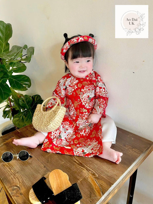 Baby, infant, newborn ao dai for girls- baby first ao dai