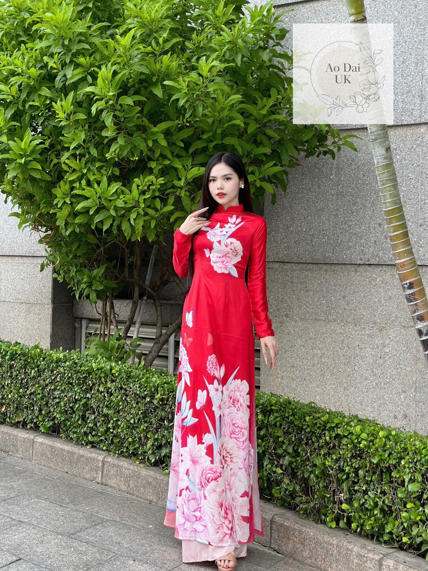 3D traditional silk Ao dai - Ao dai truyen thong - Vietnamese traditional dress for women