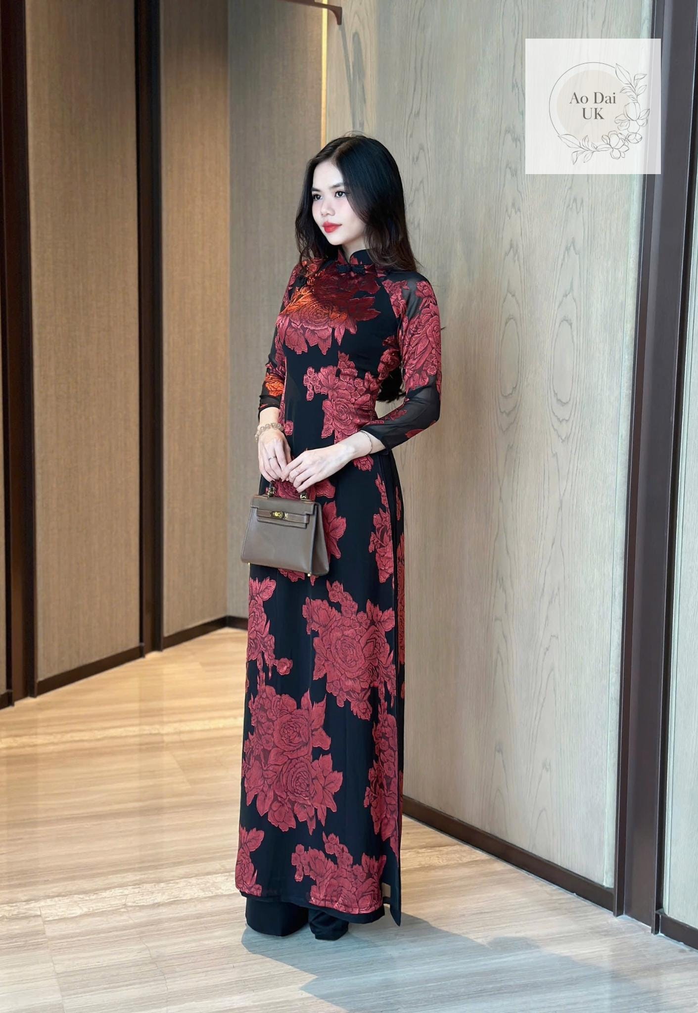 Floral chiffon Ao dai - Ao dai truyen thong - Vietnamese traditional dress for women