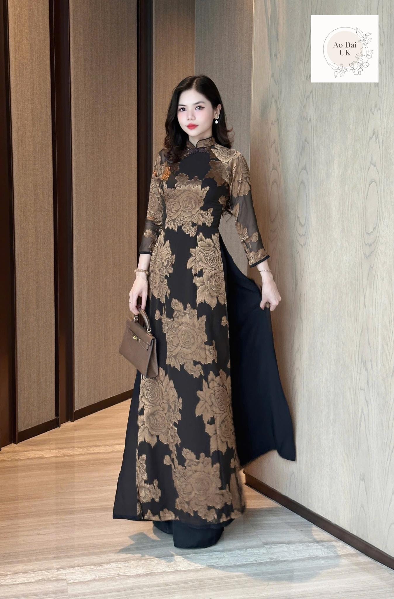 Floral chiffon Ao dai - Ao dai truyen thong - Vietnamese traditional dress for women