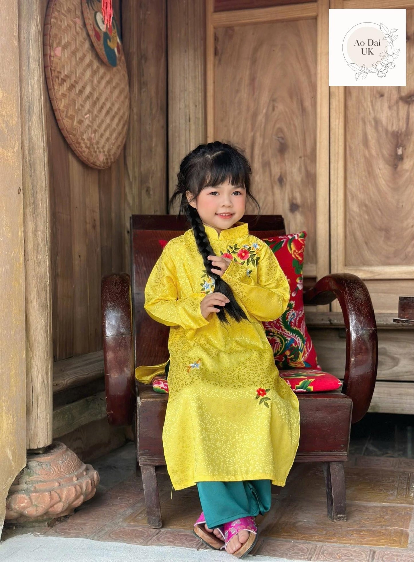 Women and kid silk ao dai- Mom and kid matching