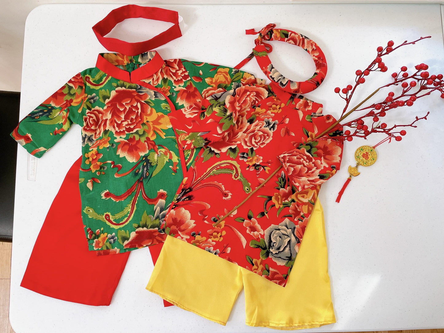 Matching baby, infant, newborn ao dai for boy girl - baby first ao dai