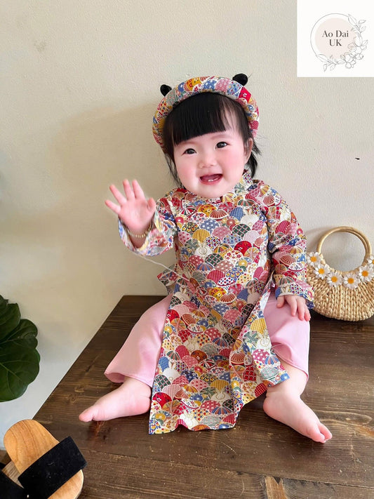 Baby, infant, newborn ao dai for girls- baby first ao dai