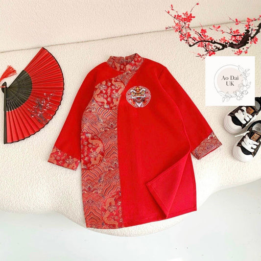 Corduroy ao dai for boy, kid - Vietnamese male ao dai only