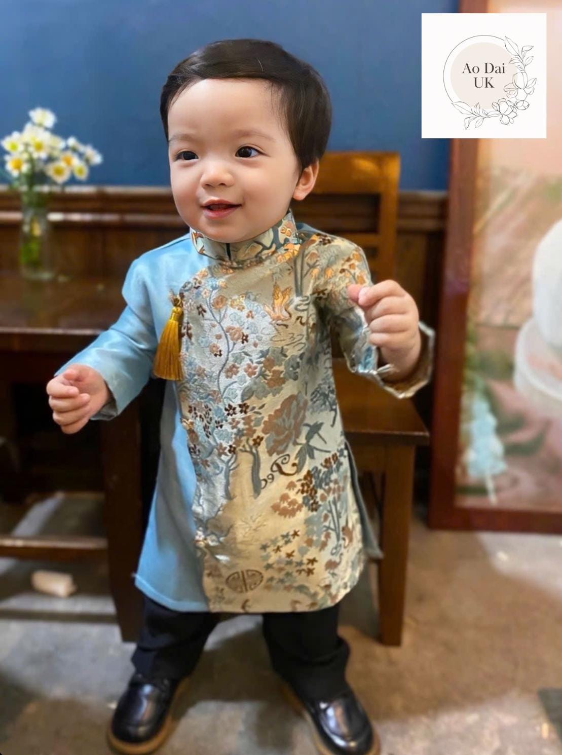 Baby, infant, newborn ao dai for boys- baby first ao dai