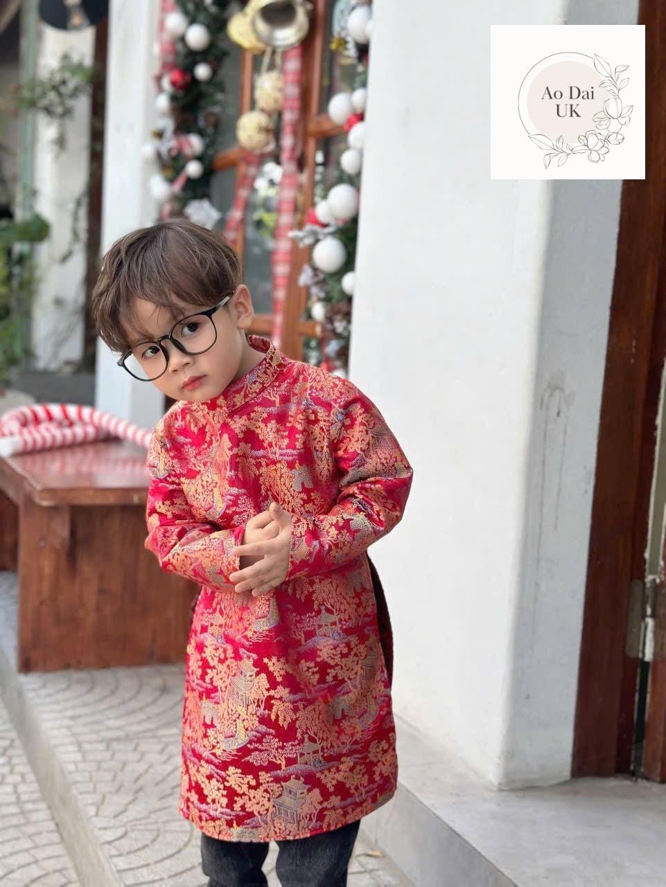 Embroidered Ao dai for boy, kid, teen- Vietnamese male ao dai only