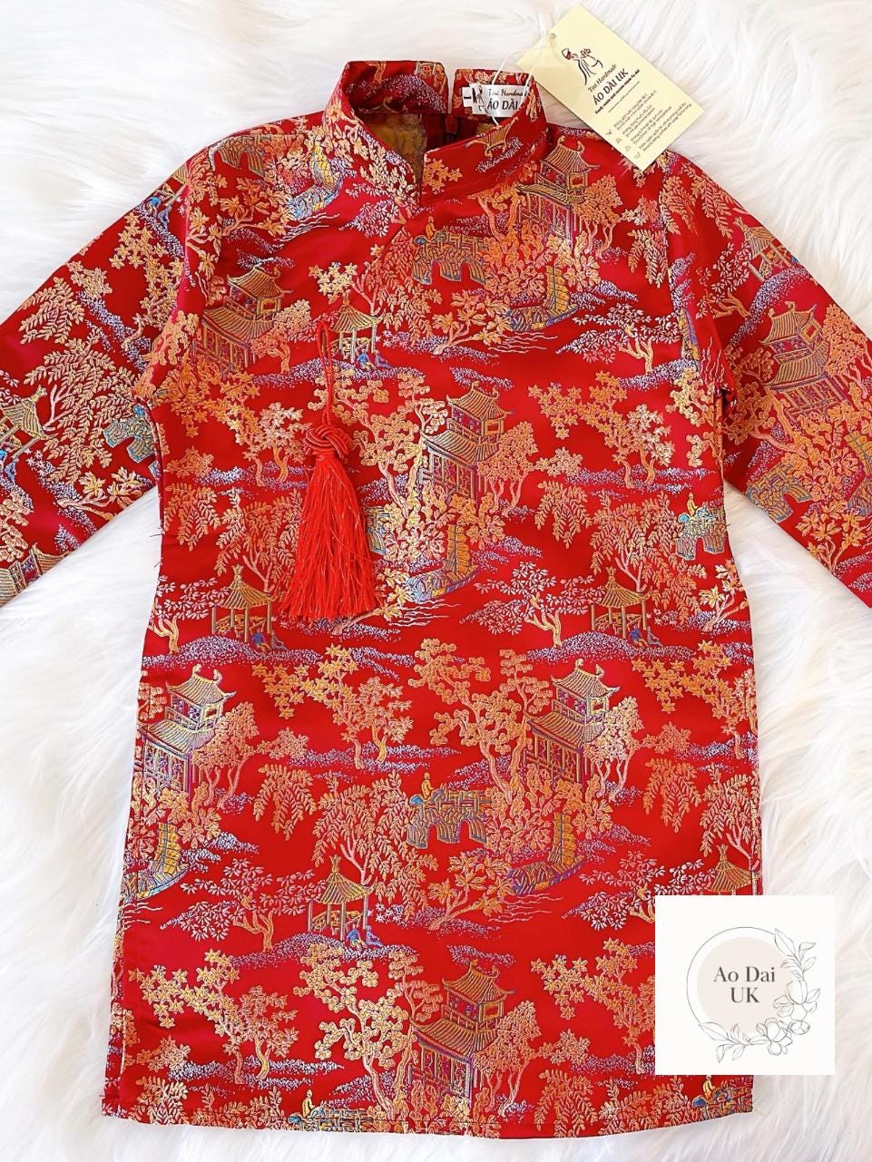 Embroidered Ao dai for boy, kid, teen- Vietnamese male ao dai only