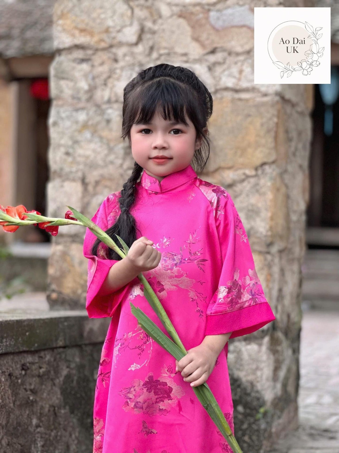 Women and kid matching áo dài- Ao dai over size, big size, teen, girl